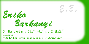 eniko barkanyi business card